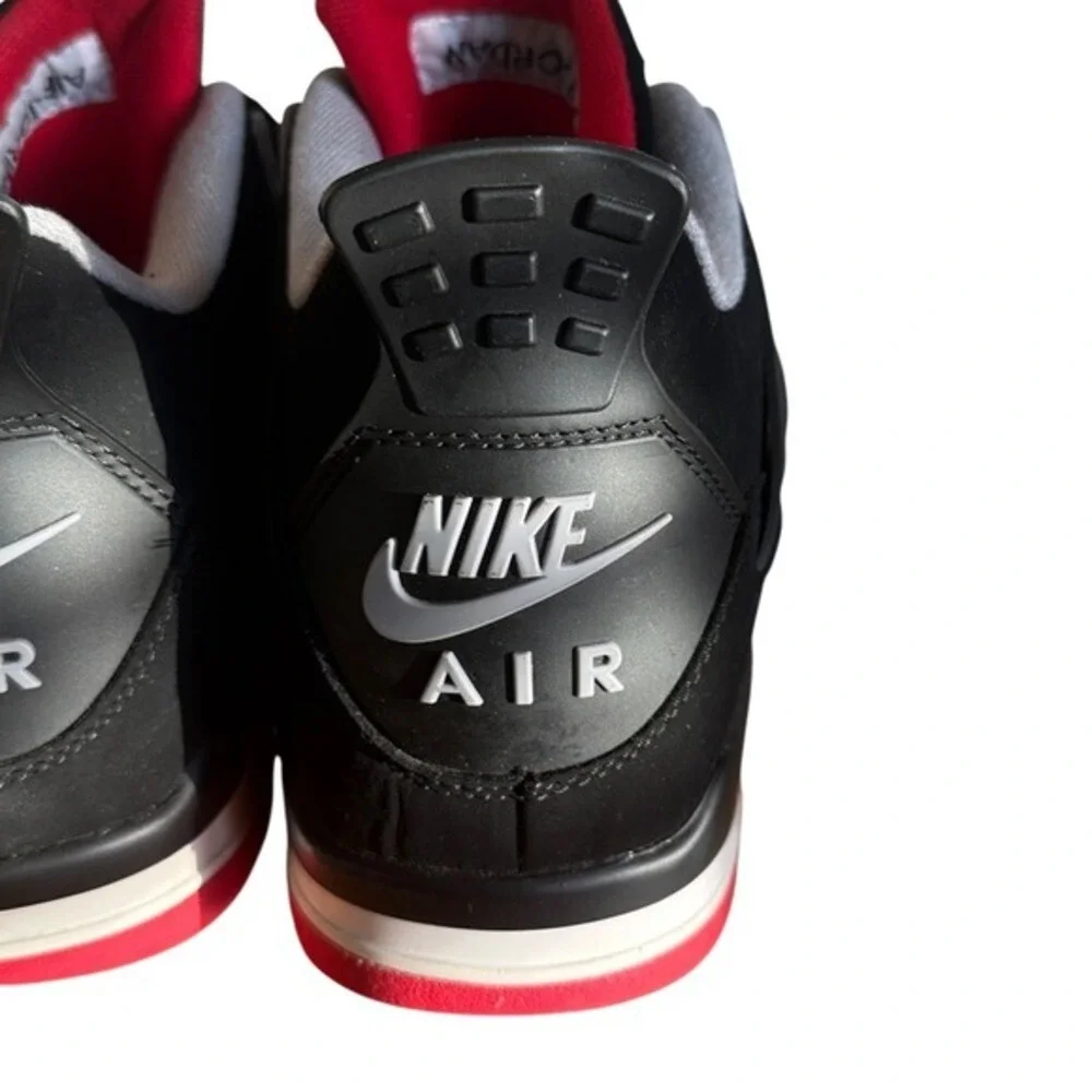 Air Jordan‎ 4 Retro Black Red White Mens Basketball Shoes Size 12